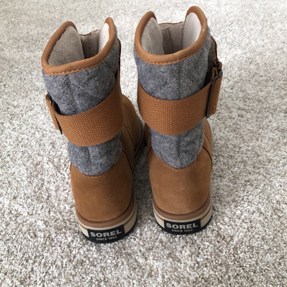 Sorel Tan Quilted Ankle Boots - Picture 3 of 8